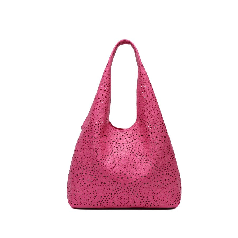 Laser cut slouch bag
