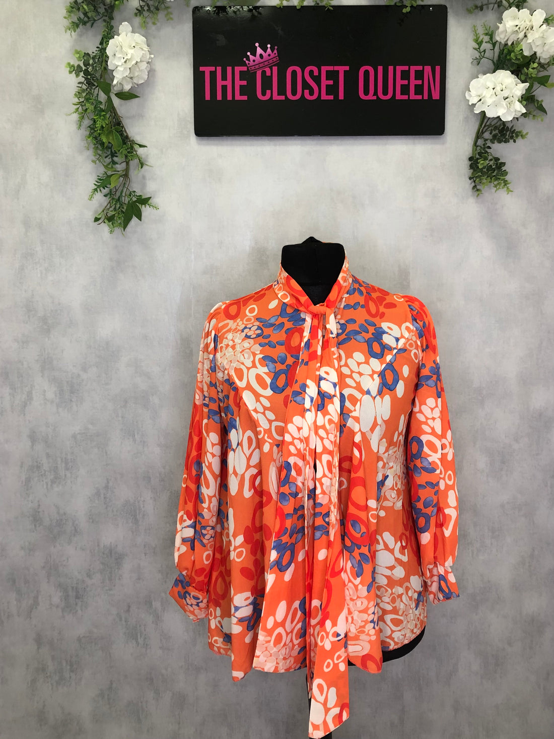 Flow Bow Blouse Midsize Ringo Print