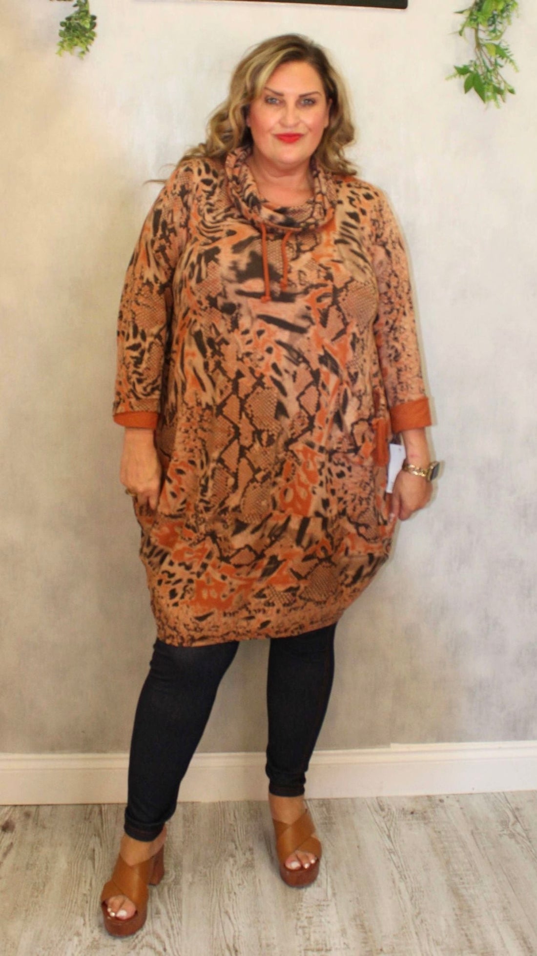 Indian Cowell Dress Rep Print