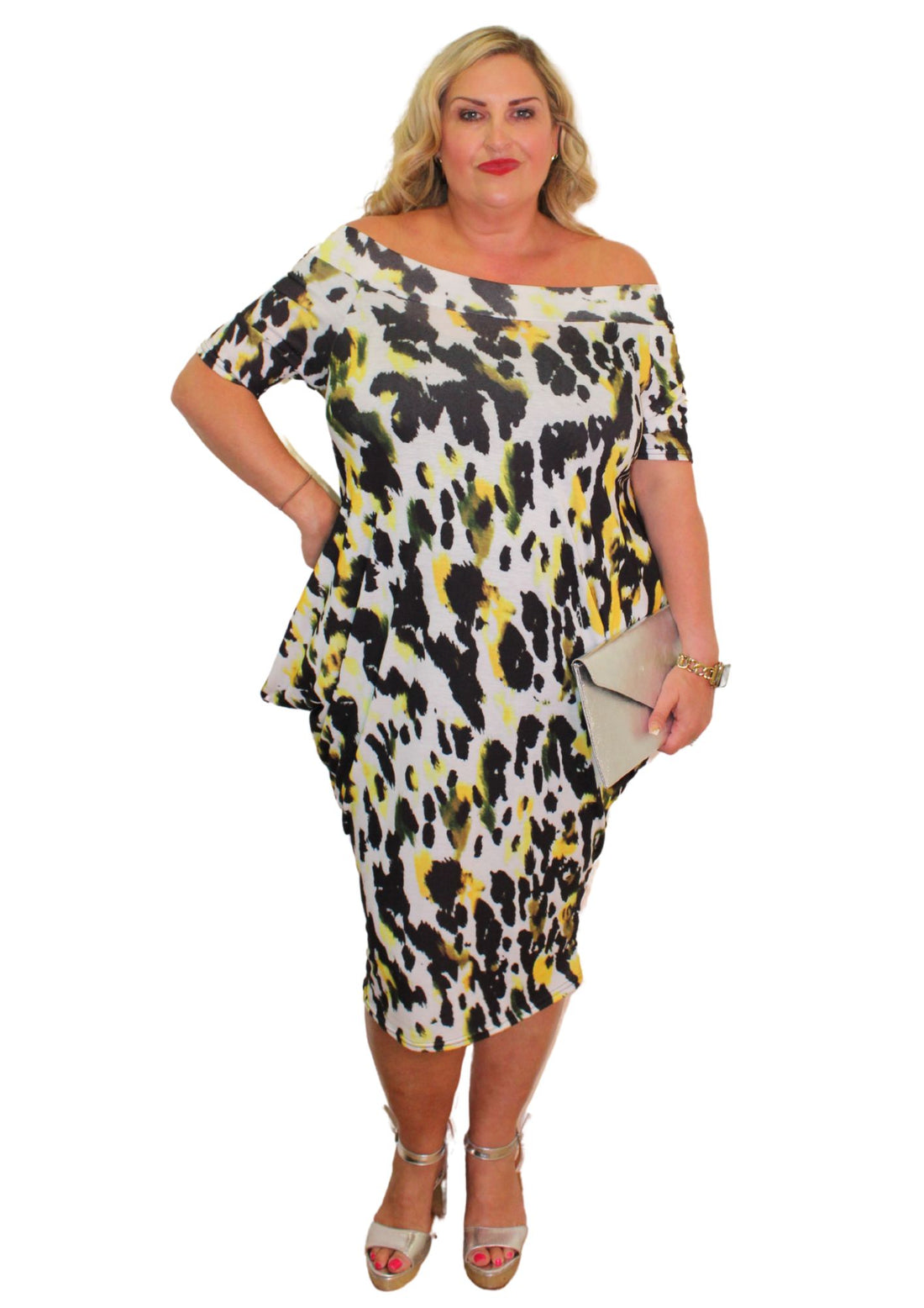 QUEEN DRESS ABSTRACT PRINT