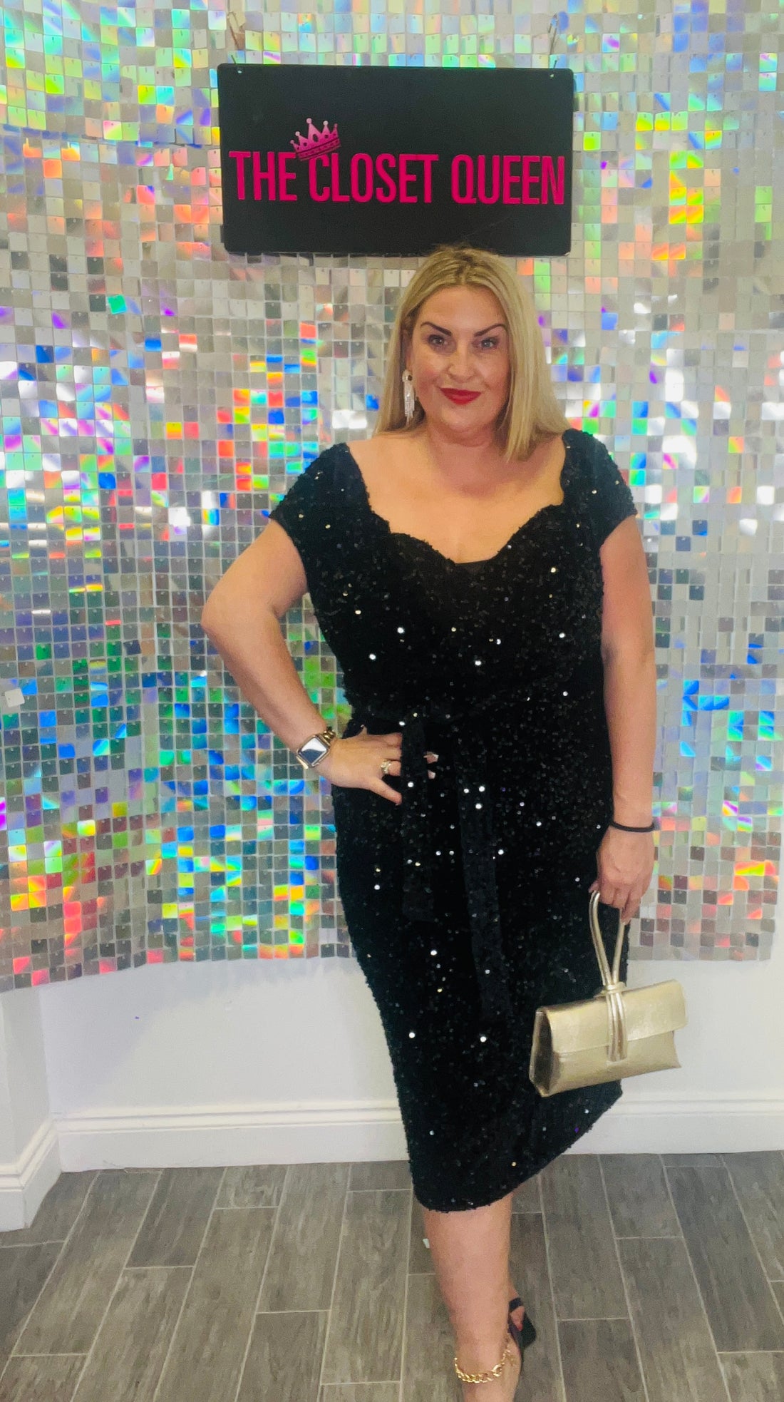 Boo Velvet Sequin Dress