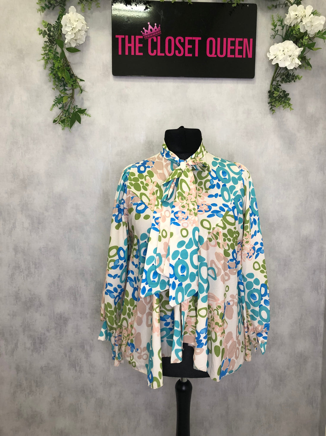 Flow Bow Blouse Midsize Ringo Print