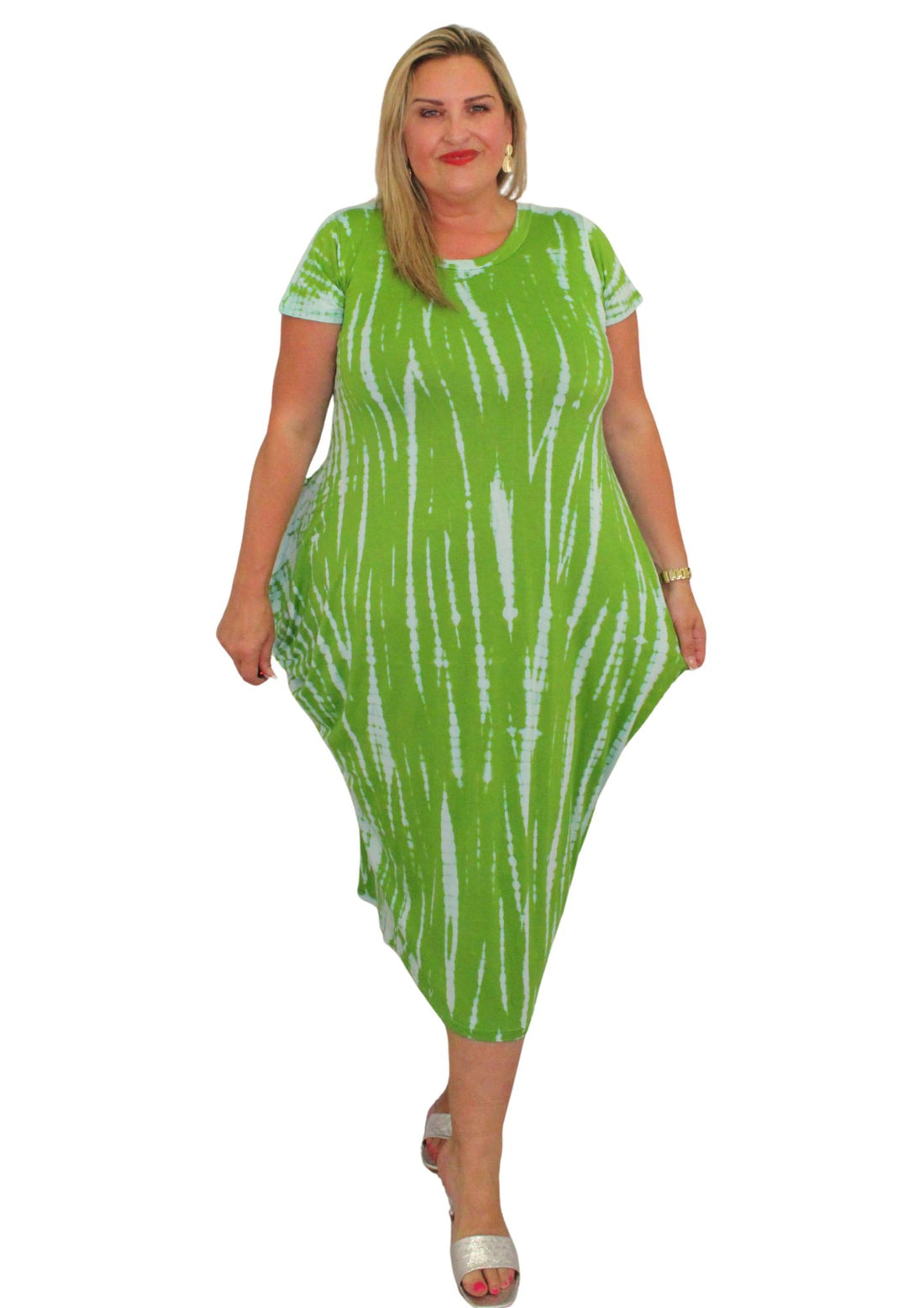 Side Point Dress Reli Print