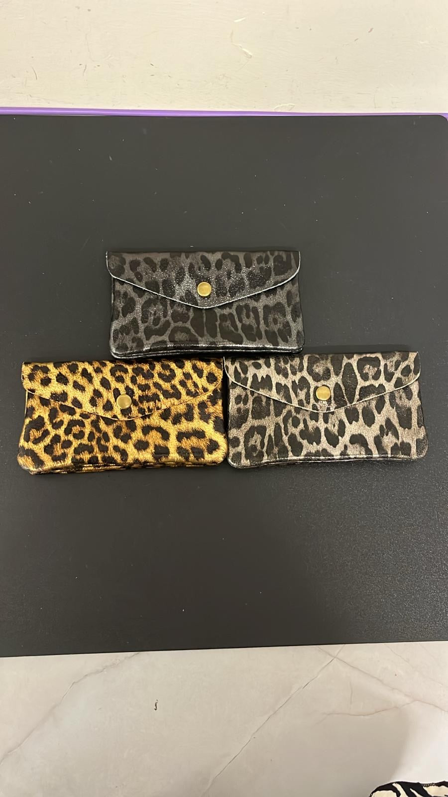 Coin Purse Leather Mid Metallic Animal