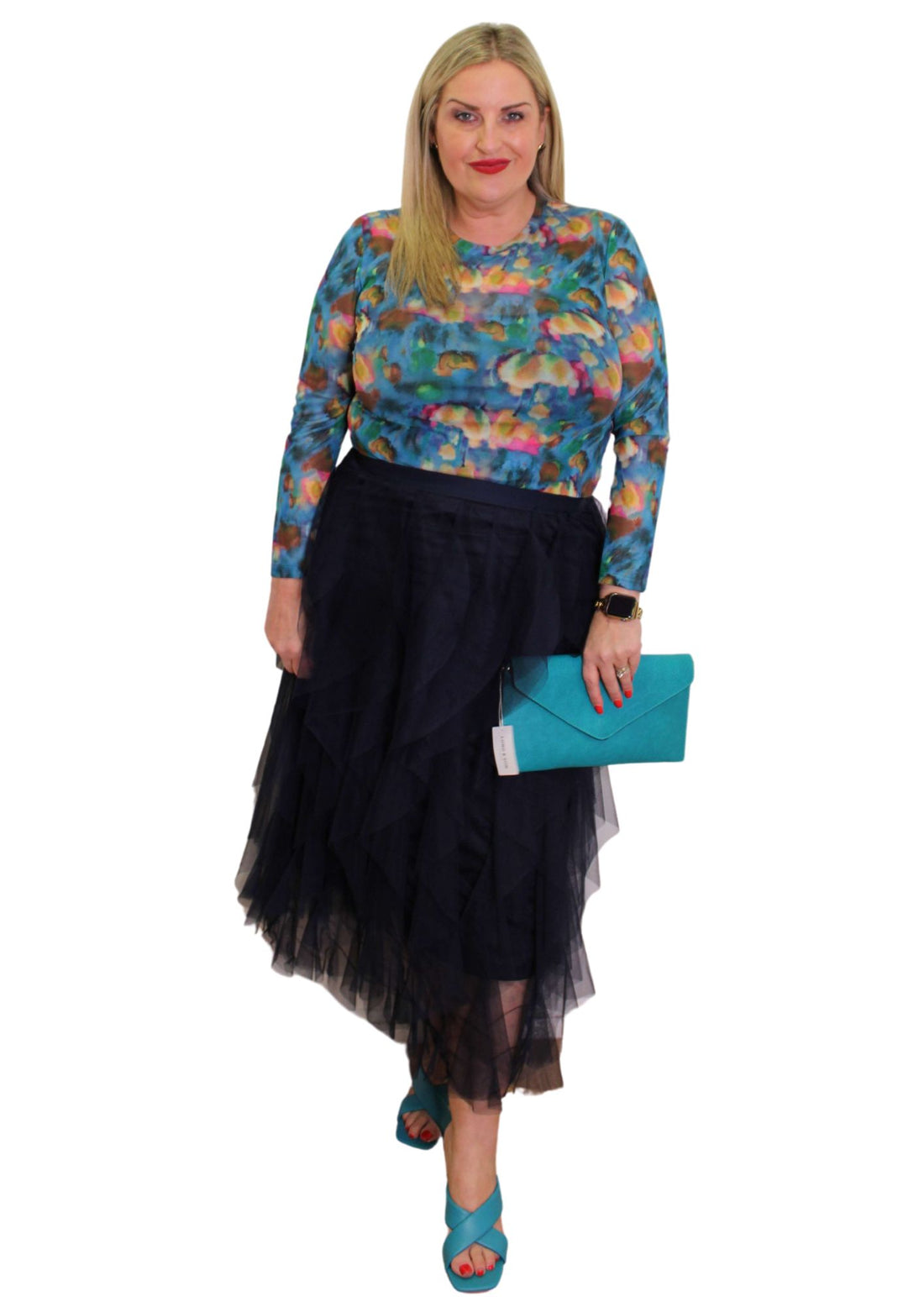 Sheer Top Monet Print