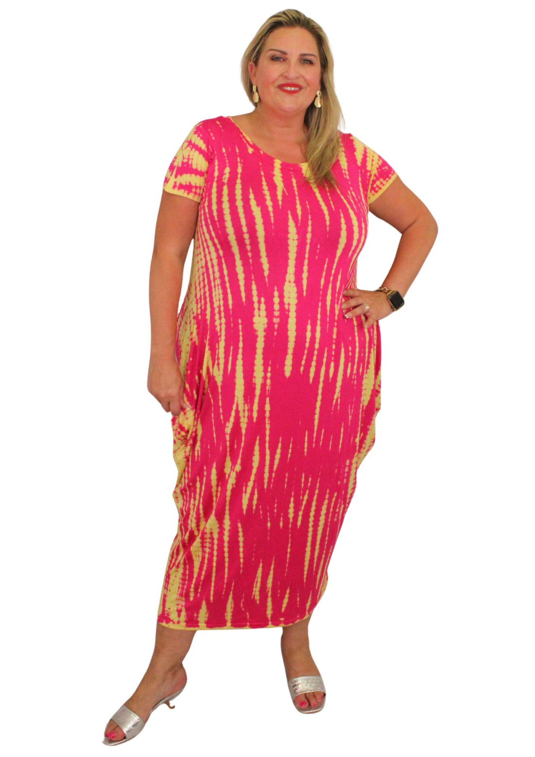 Side Point Dress Reli Print