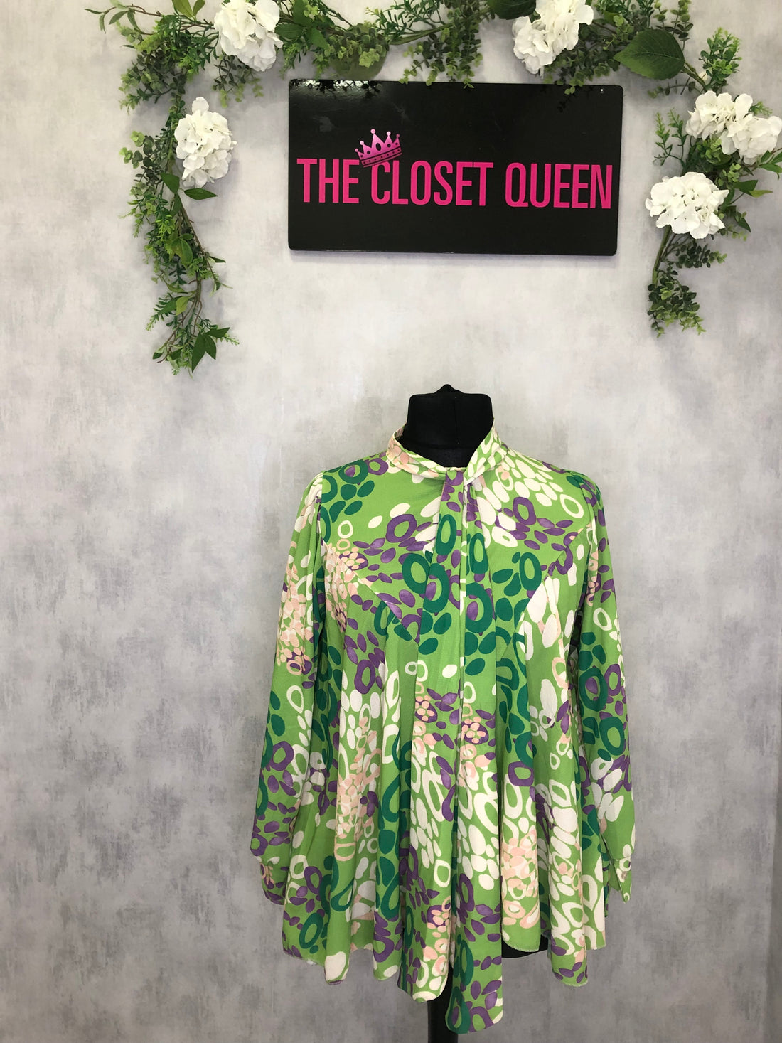 Flow Bow Blouse Midsize Ringo Print