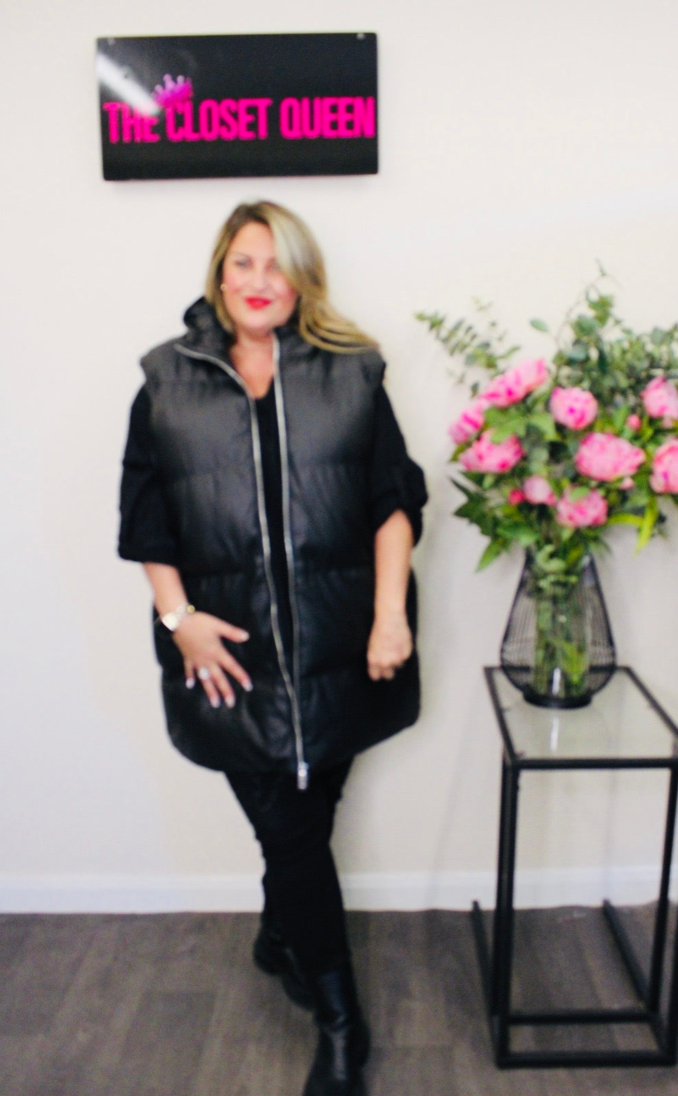 Leather Look Puffer Gilet