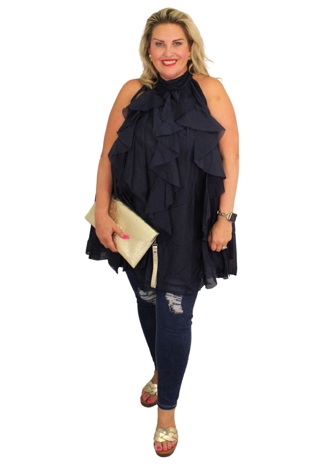 Halter Ruffle Tunic
