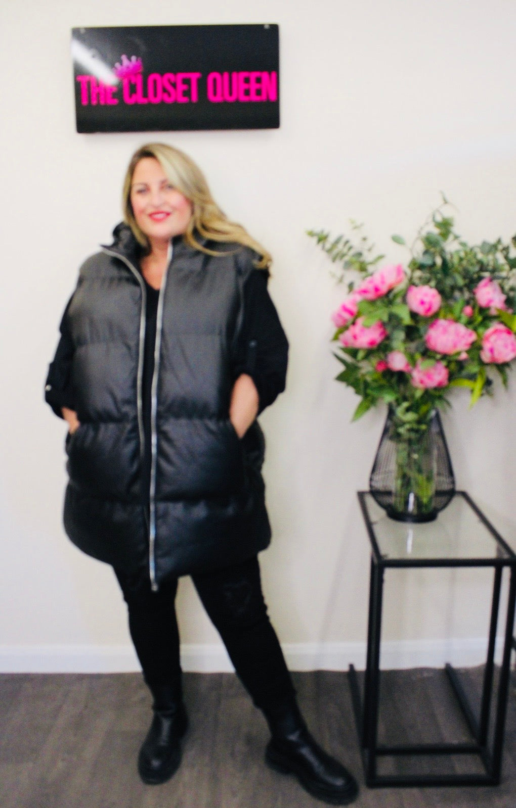 Leather Look Puffer Gilet