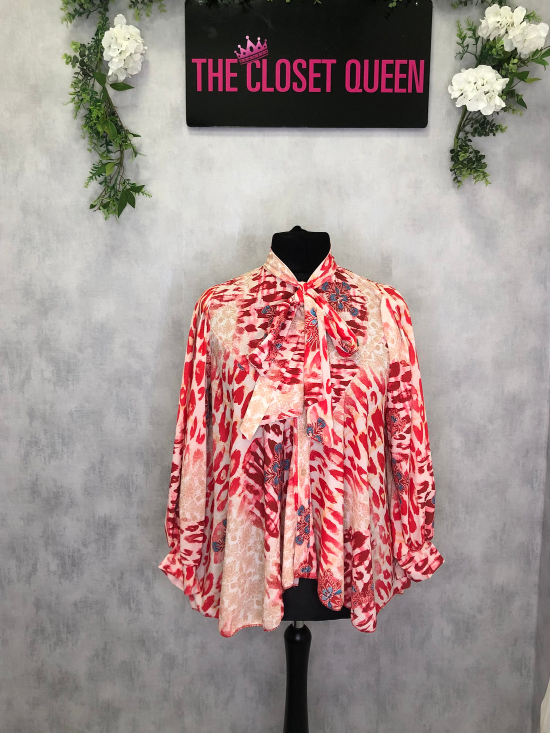 Flow Bow Blouse Midsize Flockani Print