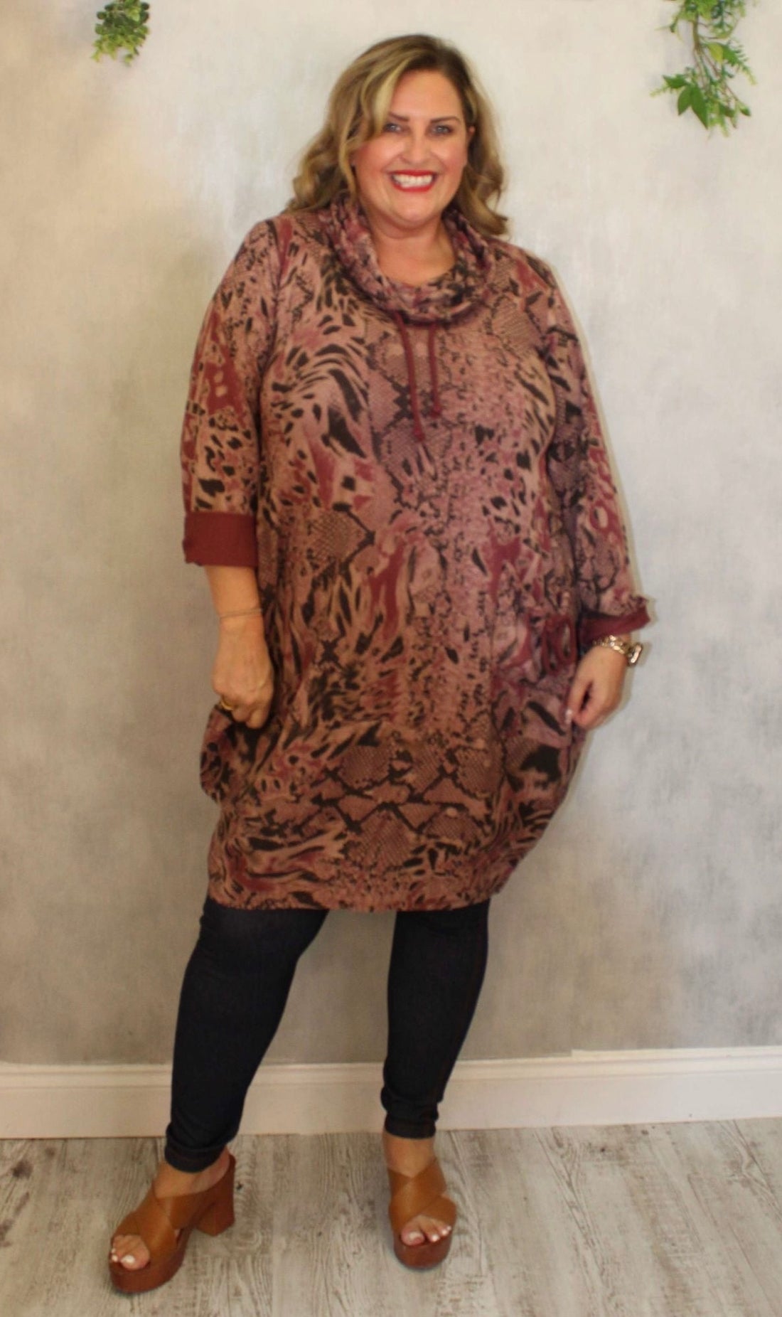Indian Cowell Dress Rep Print