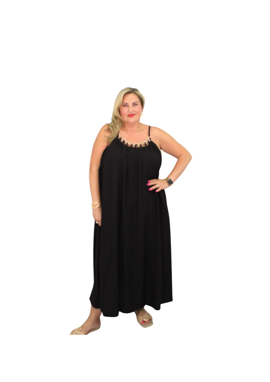 Necklace Effect Maxi Dress