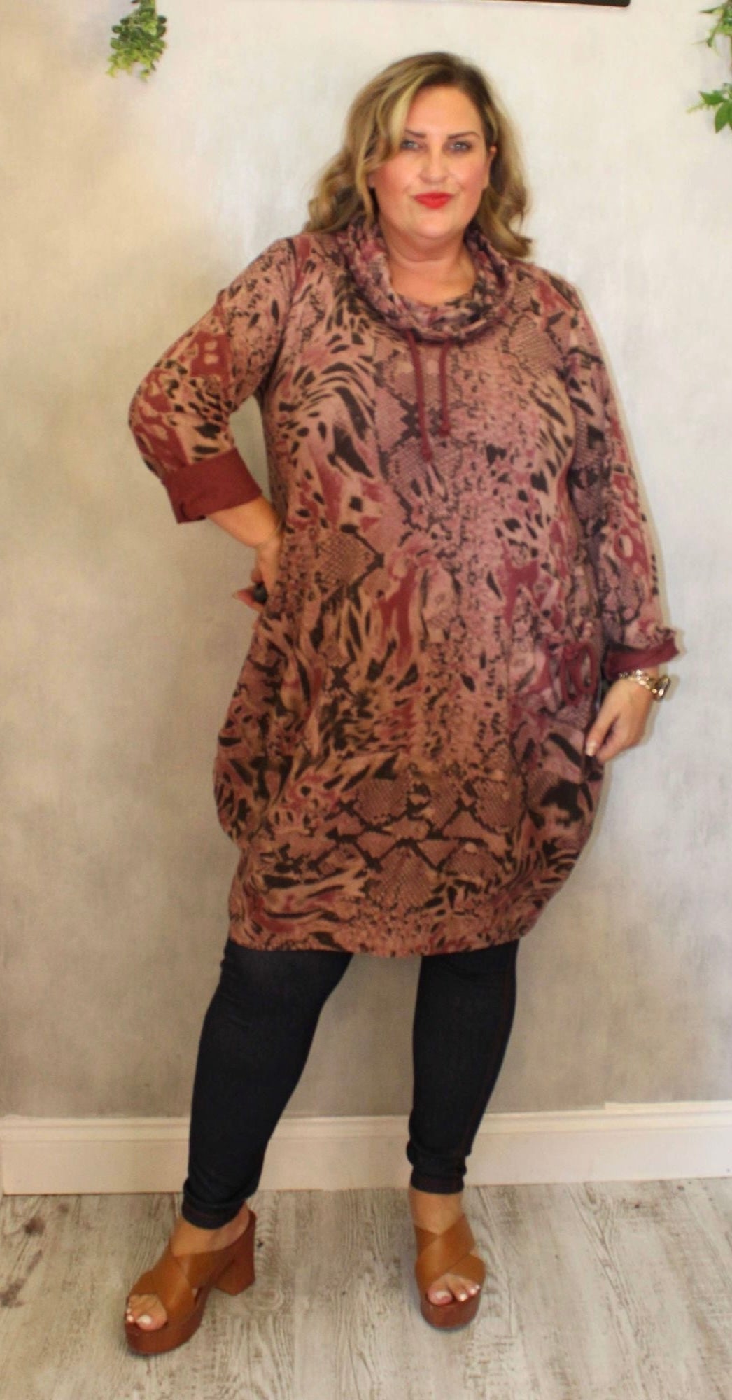 Indian Cowell Dress Rep Print