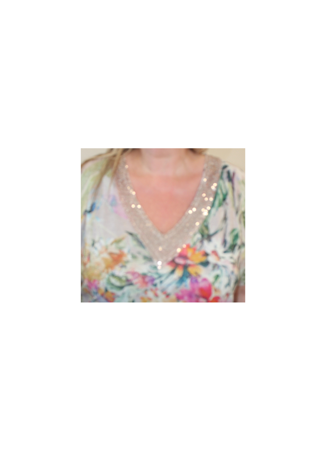 Lurey Sequin V Floral Dress