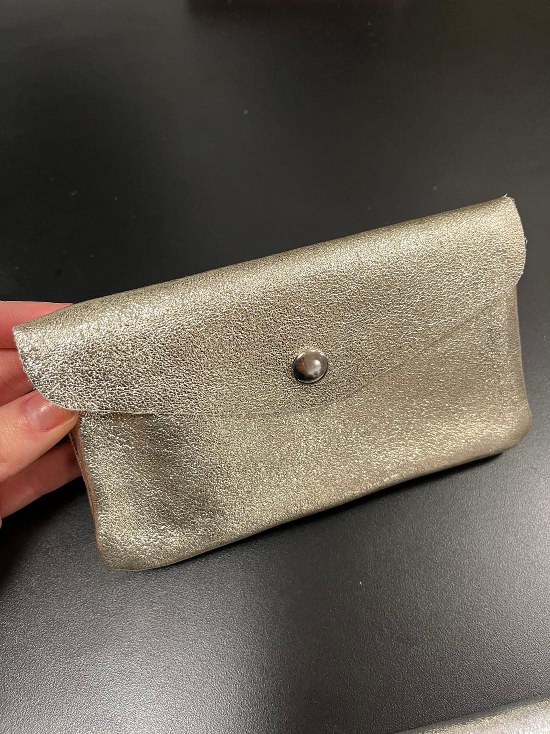 Coin Purse Leather Mid Metallic