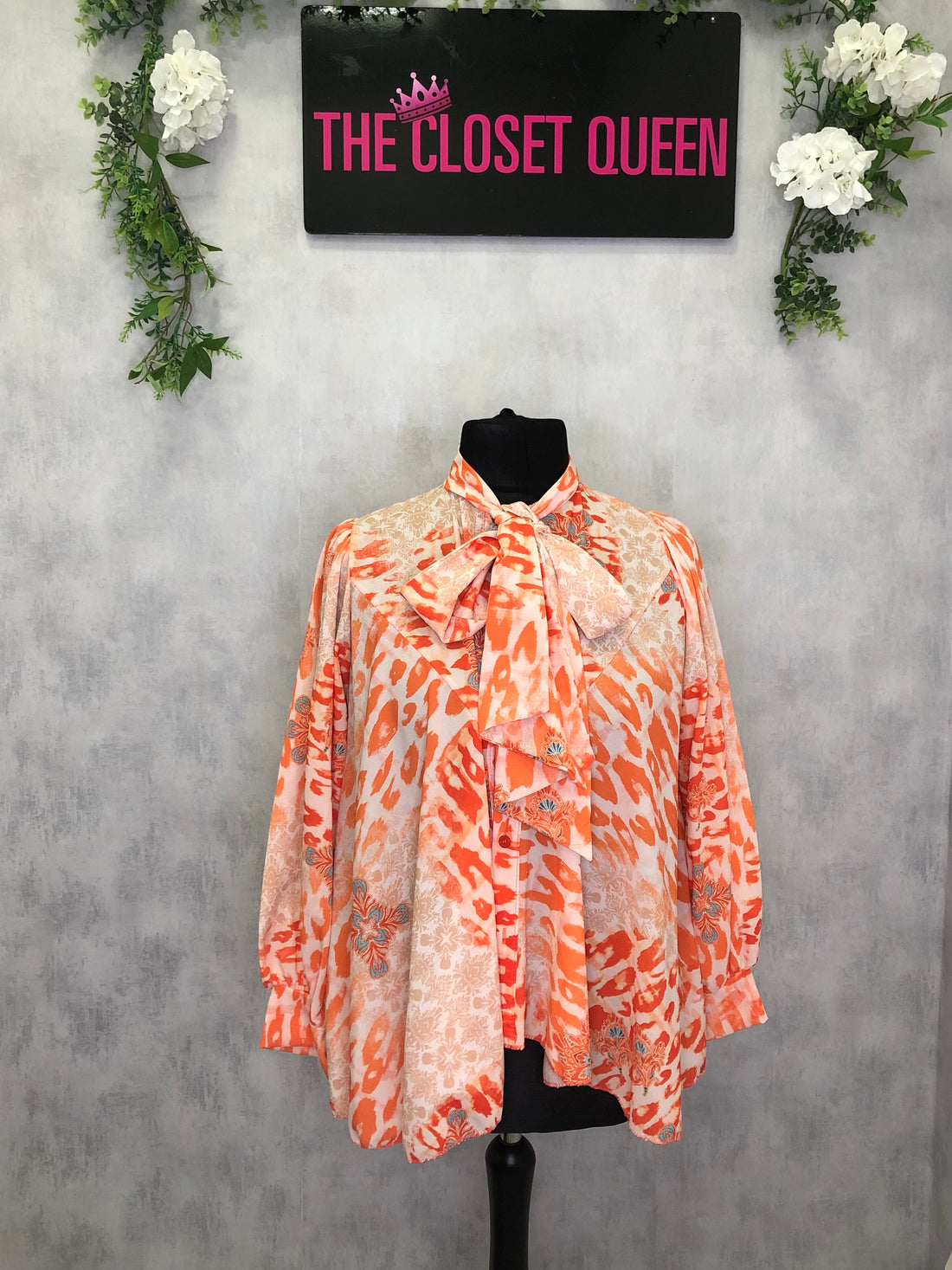 Flow Bow Blouse Midsize Flockani Print