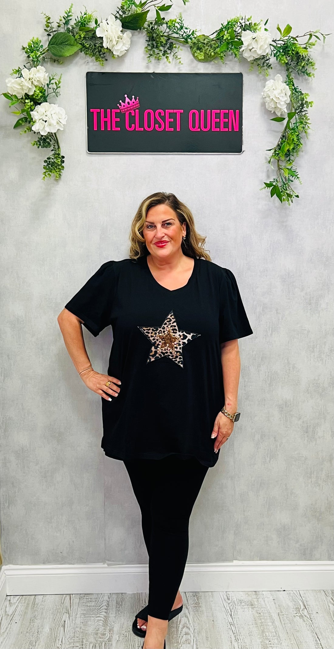 Mini Puff Sleeve T-Shirt Double Animal Star