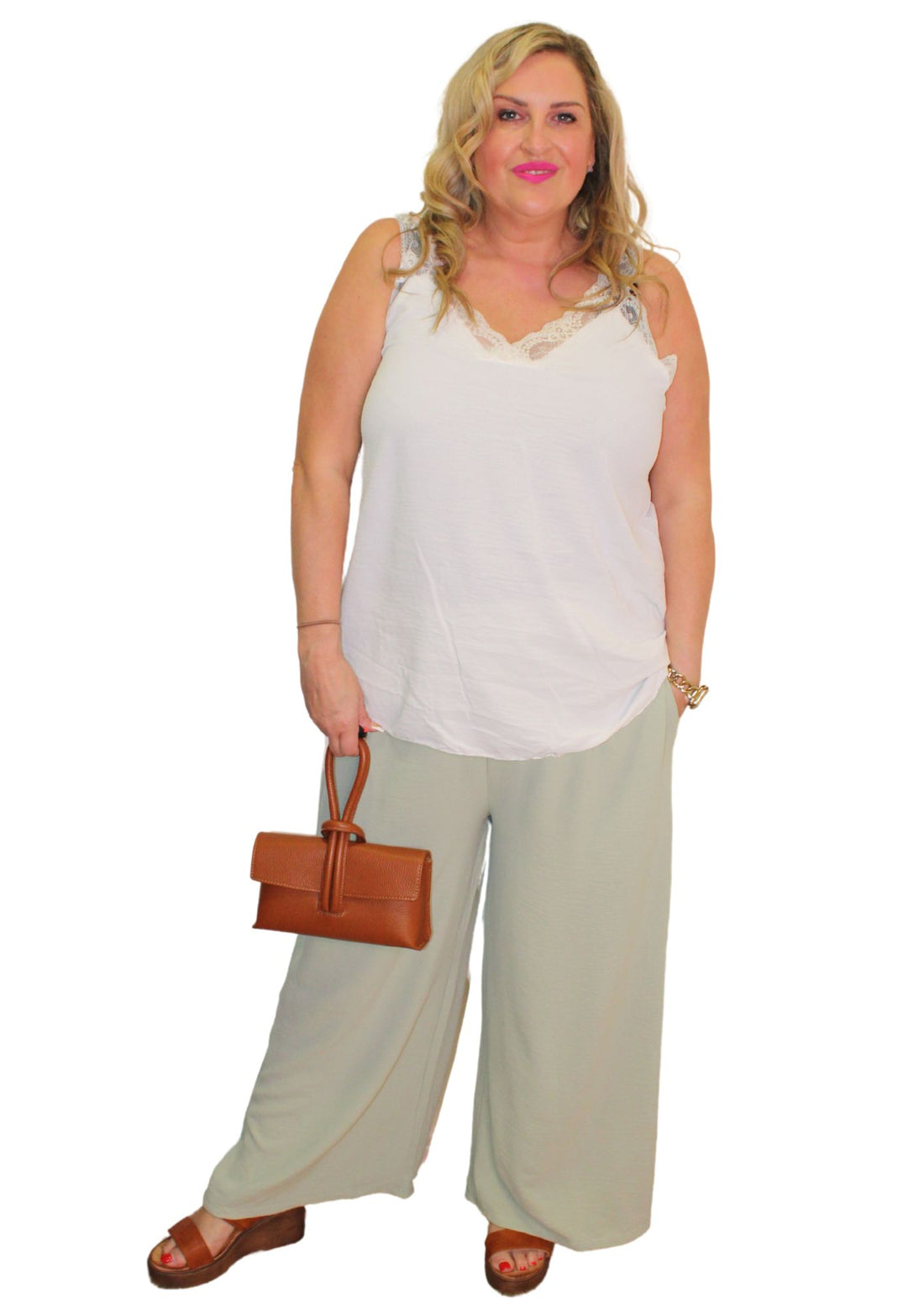 Sheered Top Trouser Plain