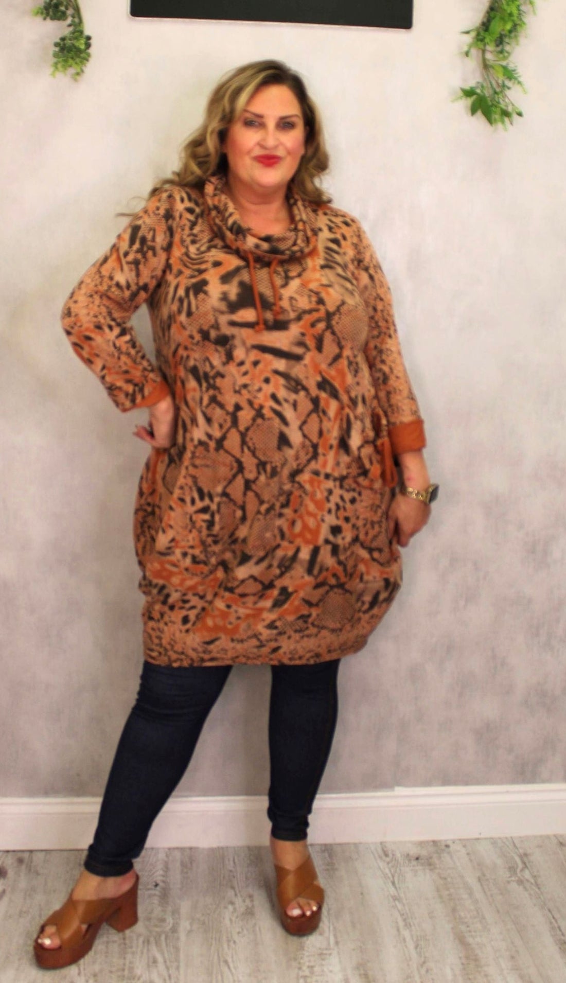 Indian Cowell Dress Rep Print