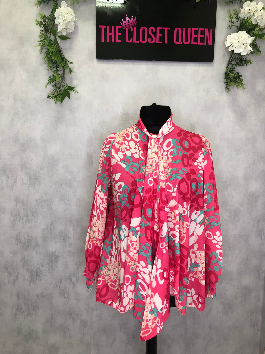 Flow Bow Blouse Midsize Ringo Print
