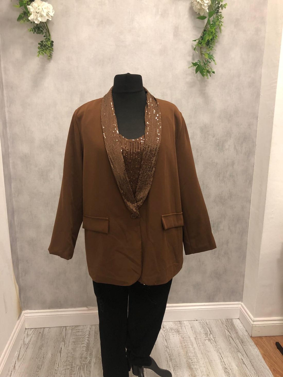 Sequin Trim Blazer