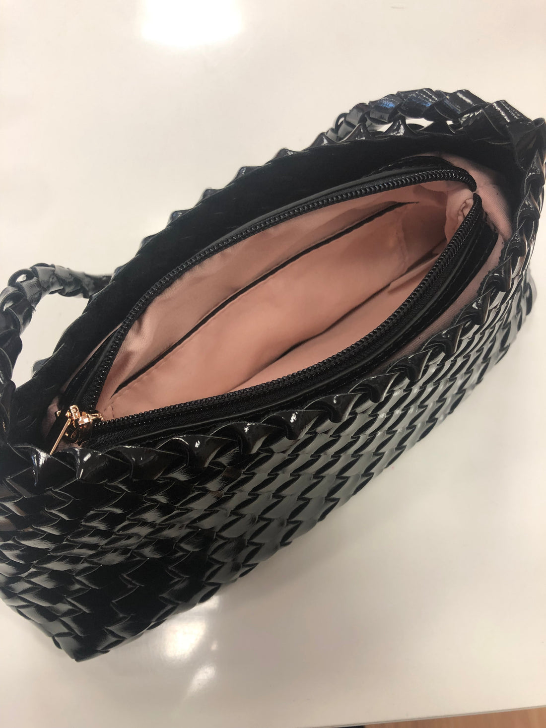 Weave Bow bag metallic