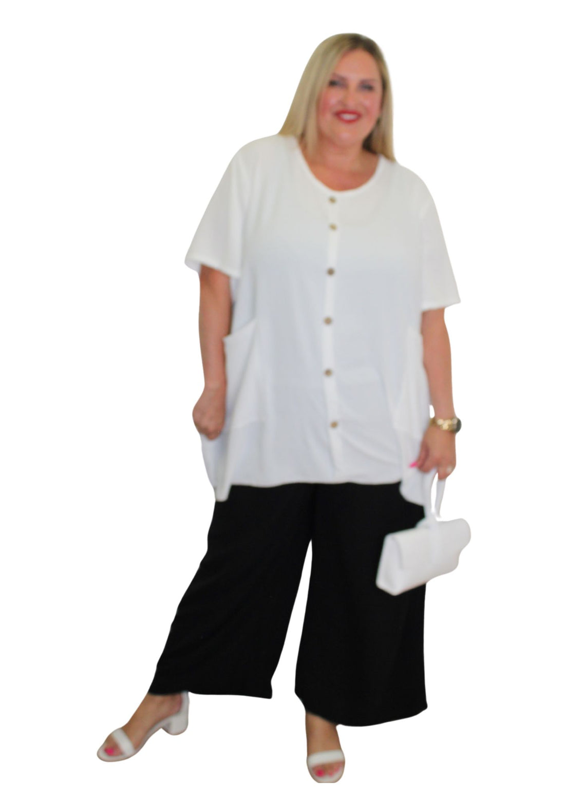 Button Down Pocket Top