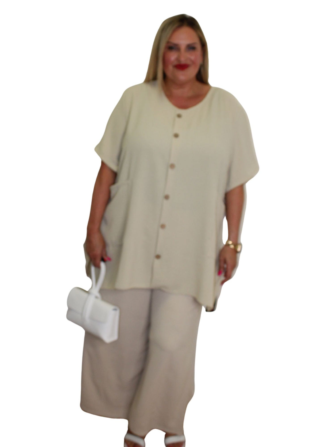 Button Down Pocket Top