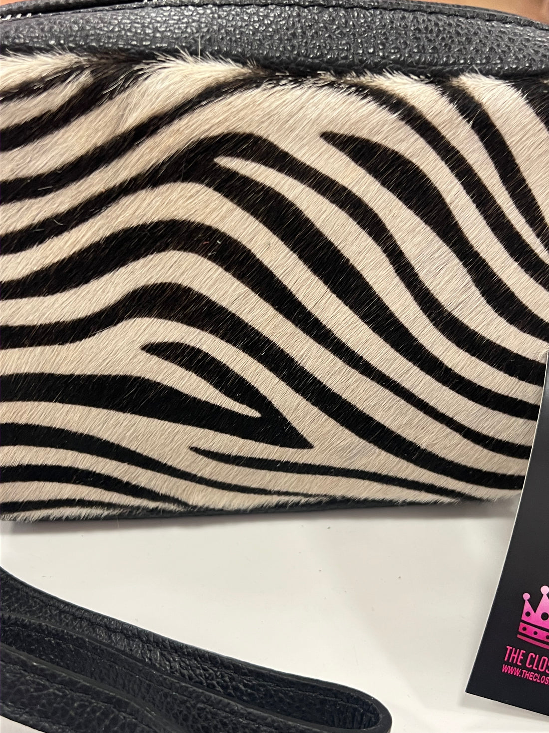 Camera bag leather zebra