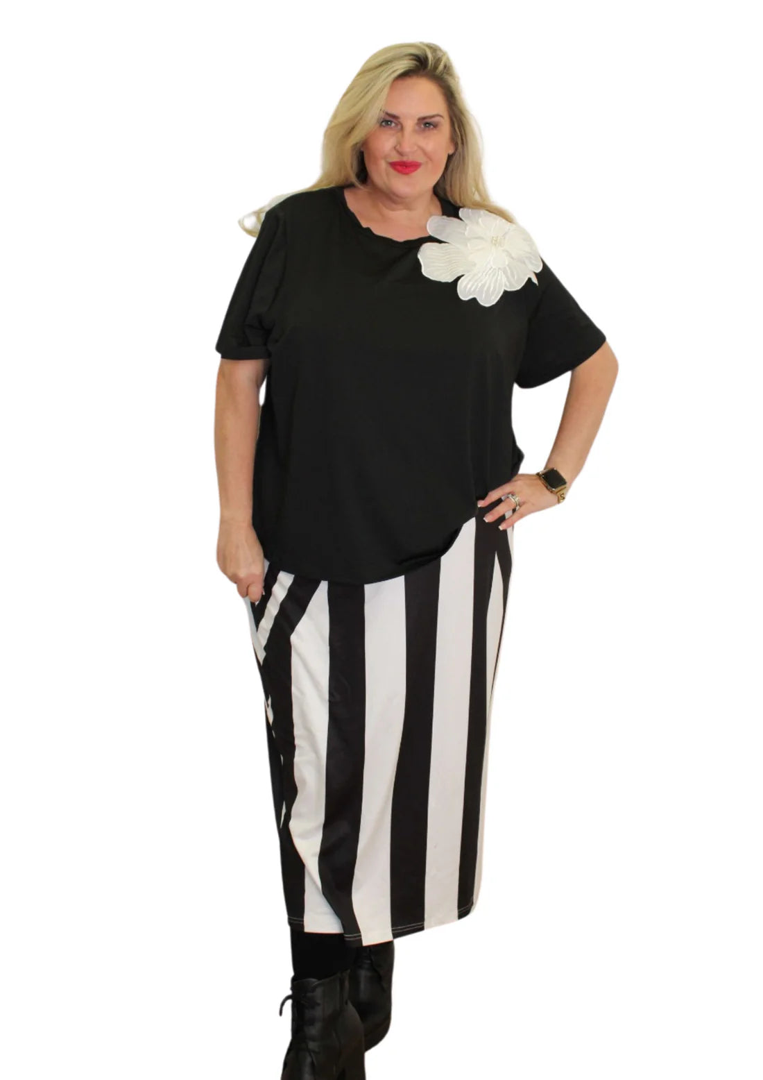 Mono Stripe Skirt
