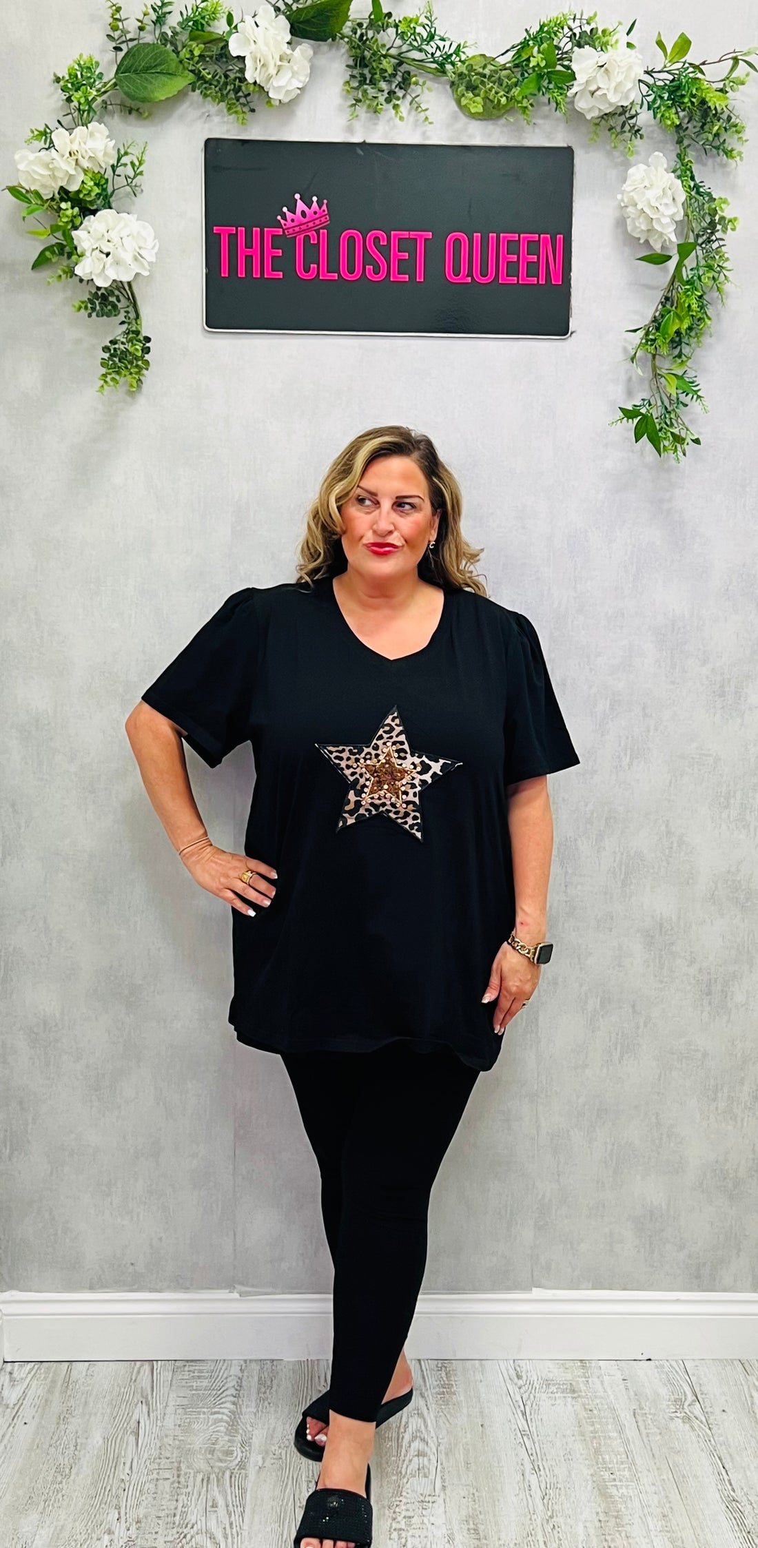 Mini Puff Sleeve T-Shirt Double Animal Star