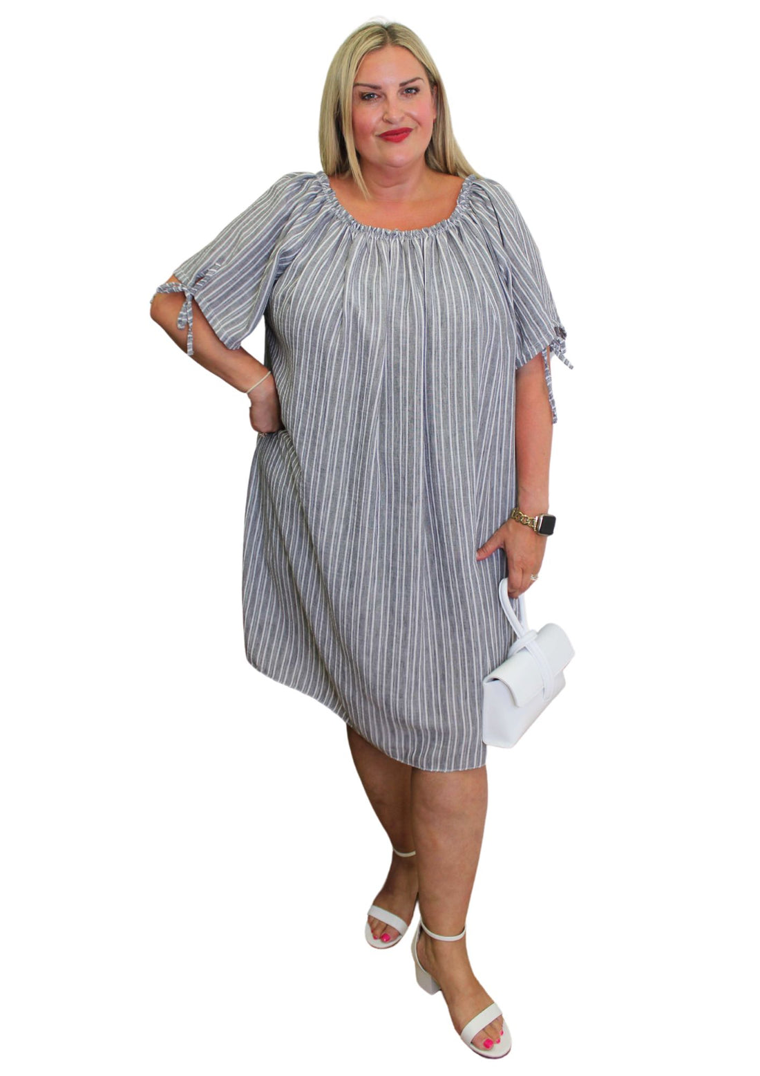 Gypsey Tie Side Dress Stripe