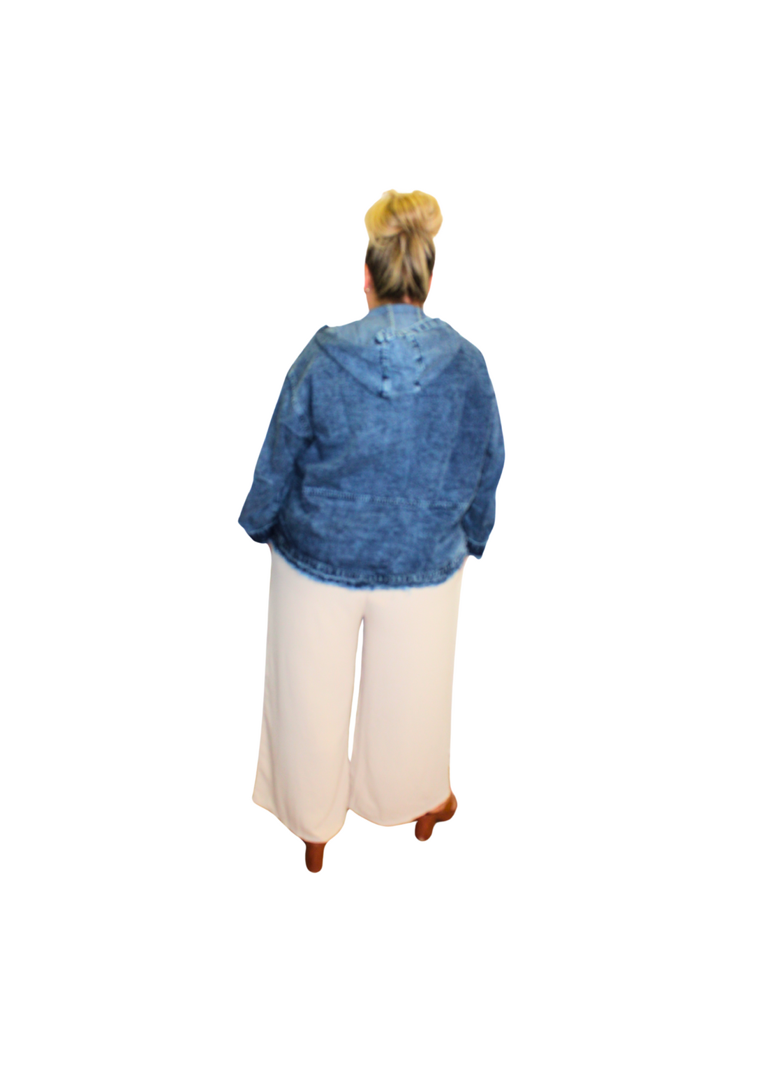 Hooded stone wash jacket