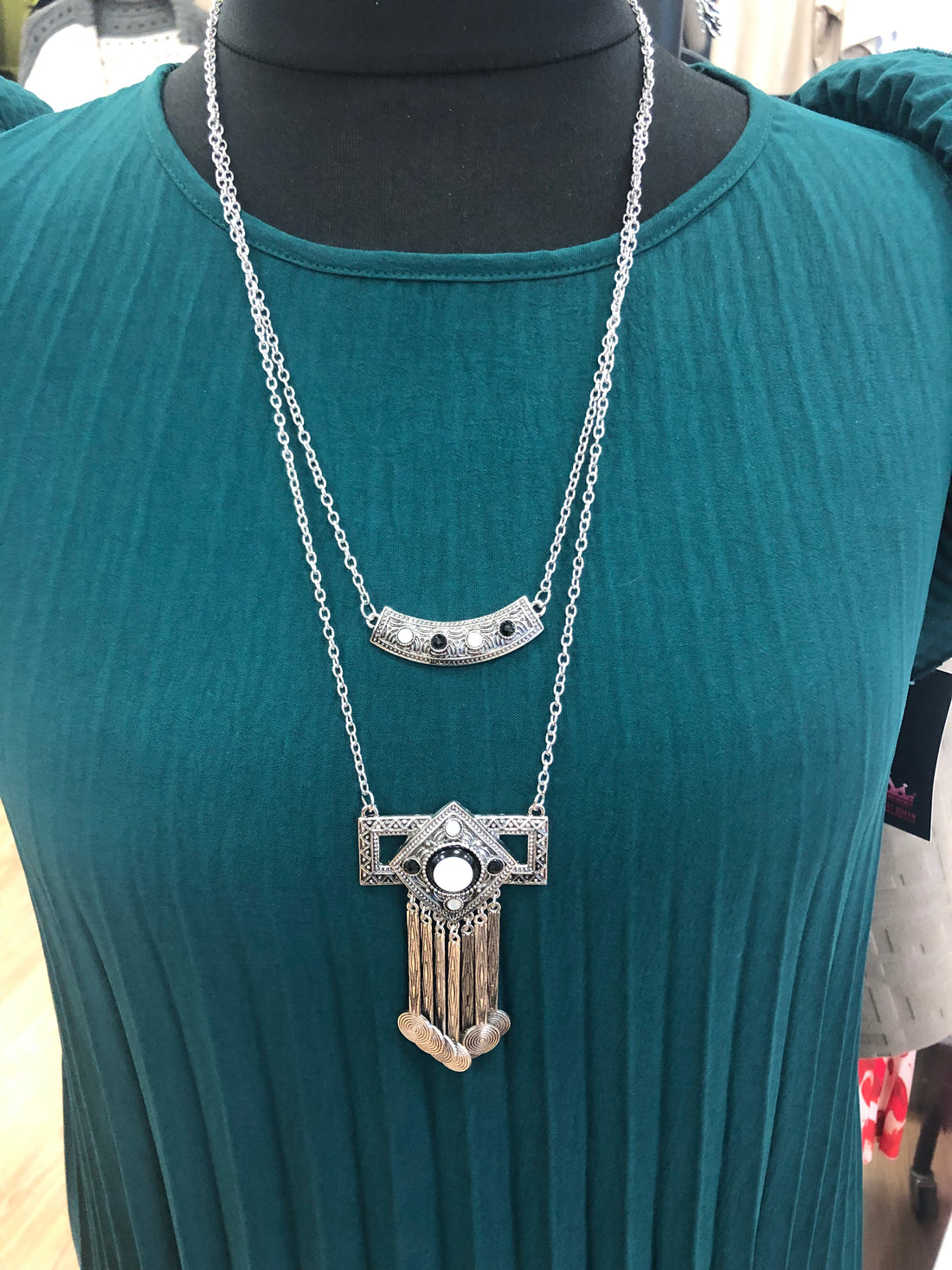 Double Layered Dangle Necklace