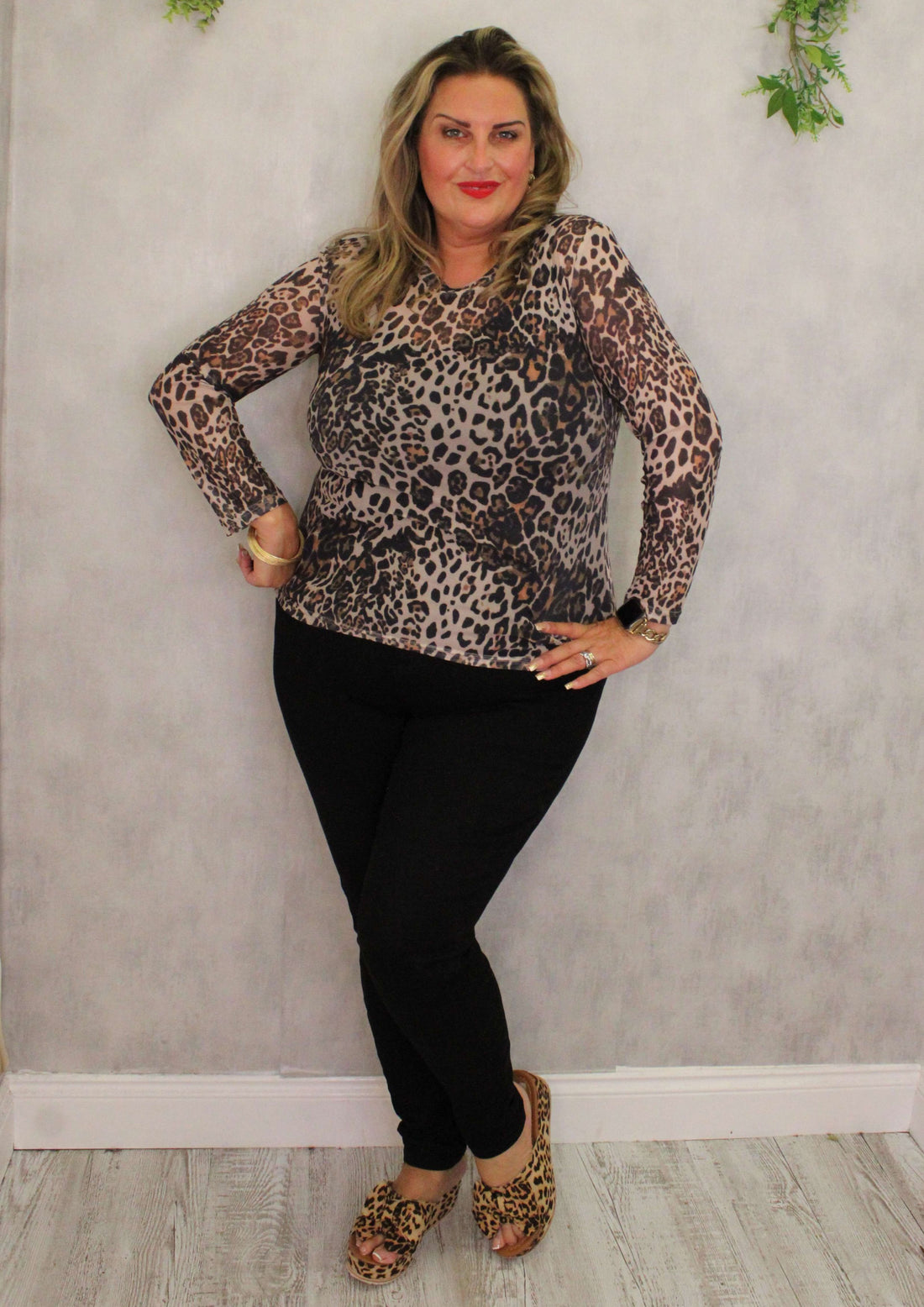 Sheer Top Leopard Print