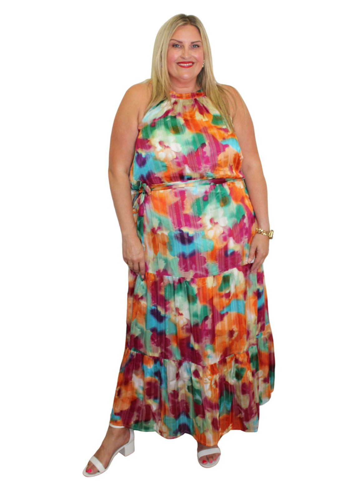 Meadow Halter Neck Dress Abstract