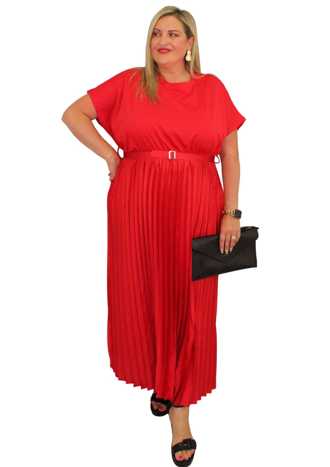 Pleat Bottom Luxury T-shirt Dress