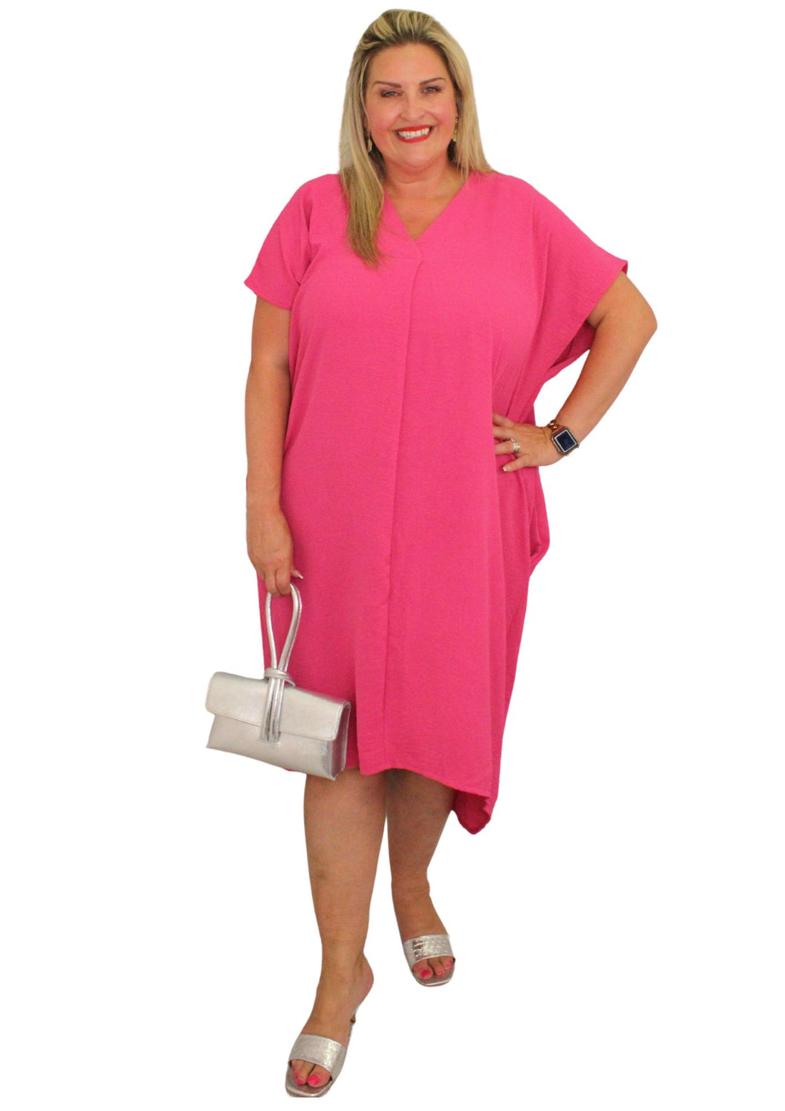 V Stitch Dress Plain