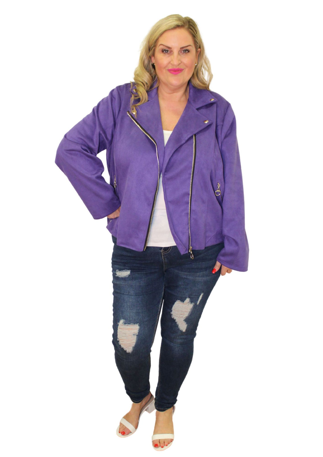Suedette Biker Jacket