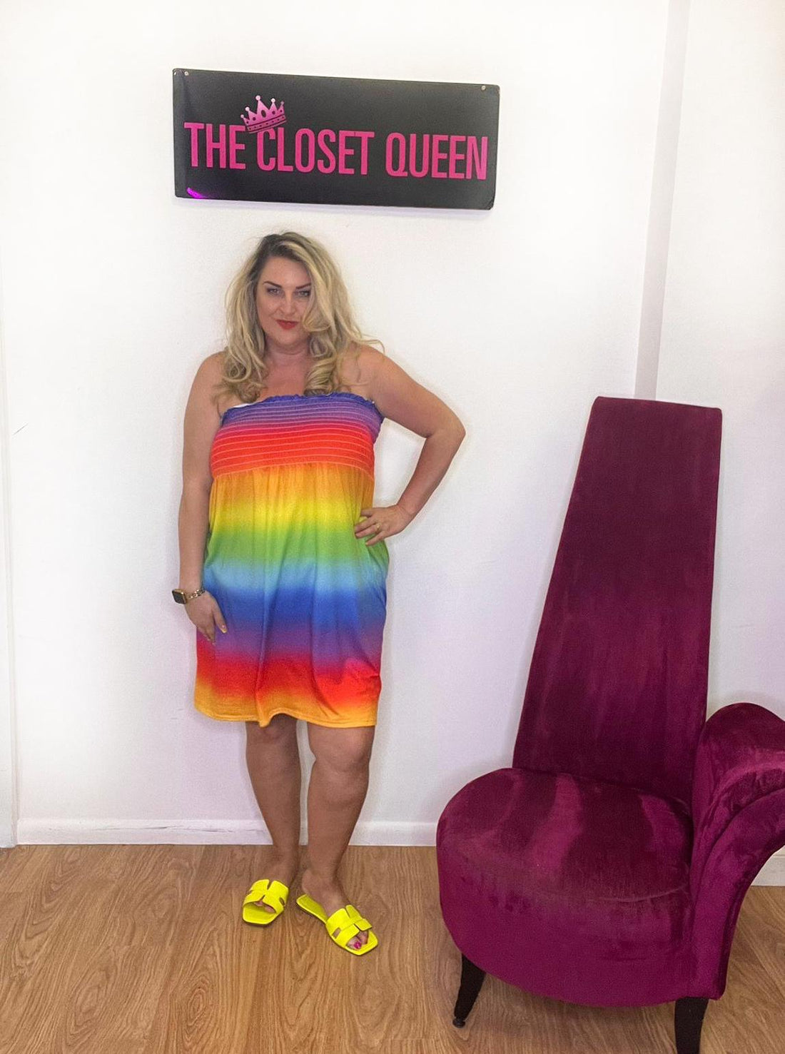 BOOB TUBE DRESS SHORT RAINBOW