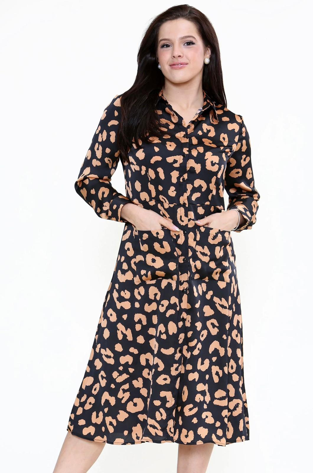 Double pocket shirt dress bold animal princess boutique