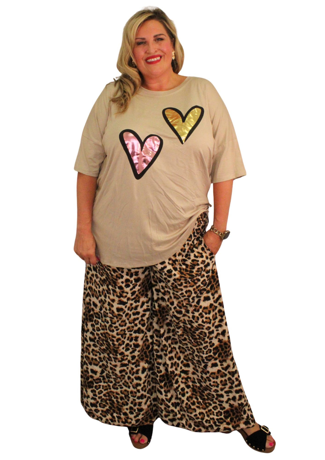 Anum T-Shirt Double Metallic Heart
