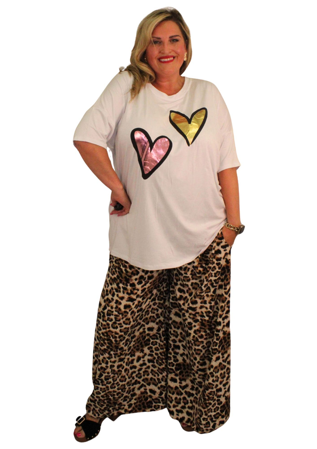 Anum T-Shirt Double Metallic Heart