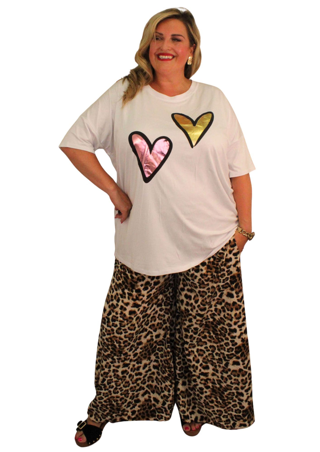 Anum T-Shirt Double Metallic Heart