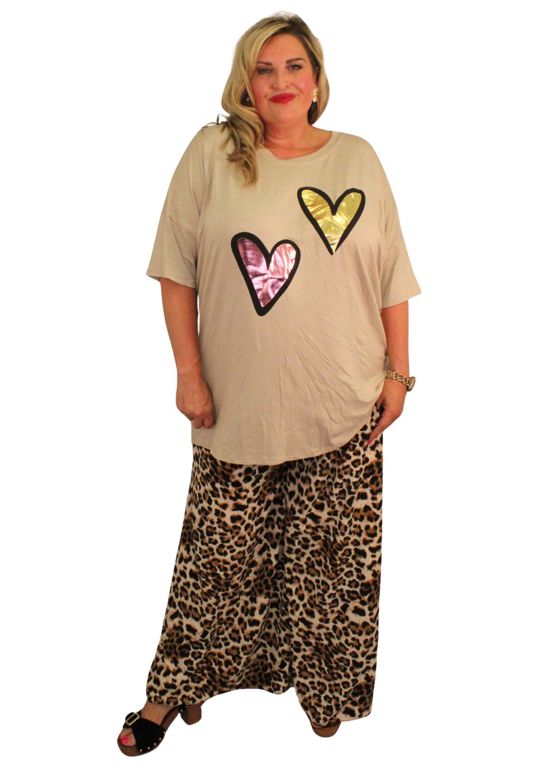 Anum T-Shirt Double Metallic Heart