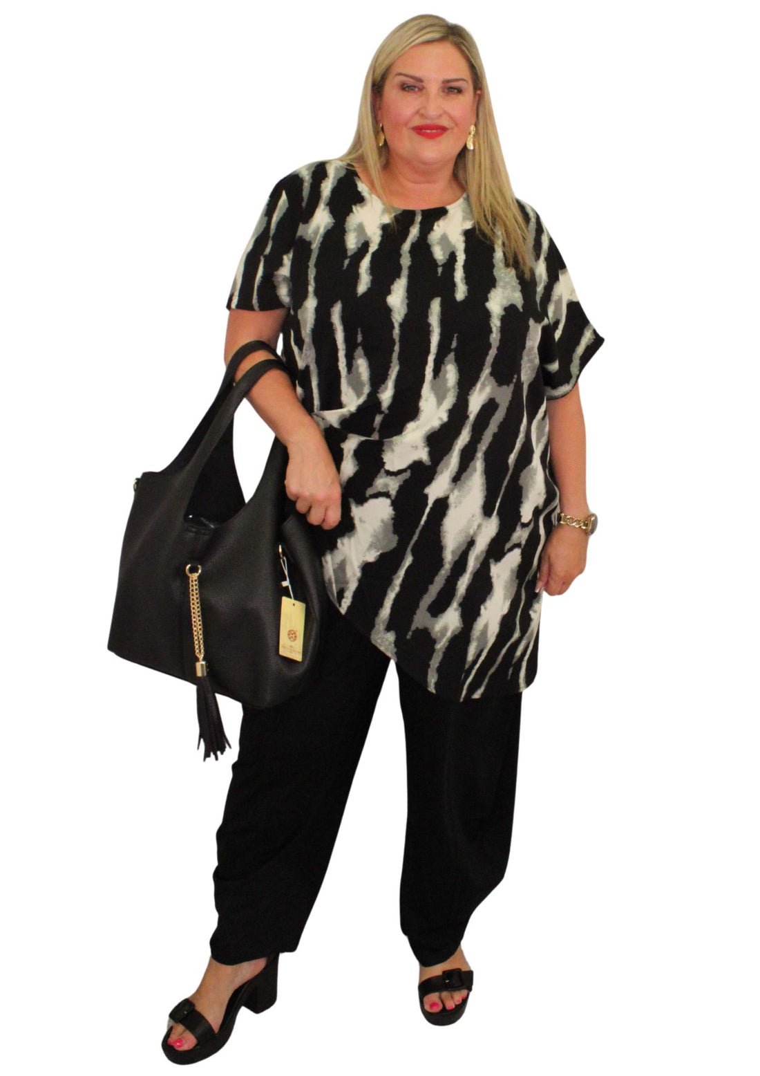 Asy Tuck Top Mirage Sponge Print