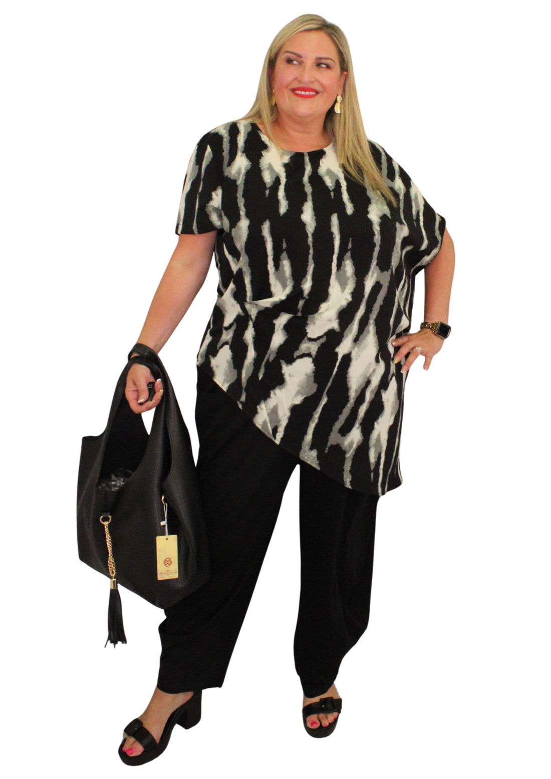 Asy Tuck Top Mirage Sponge Print
