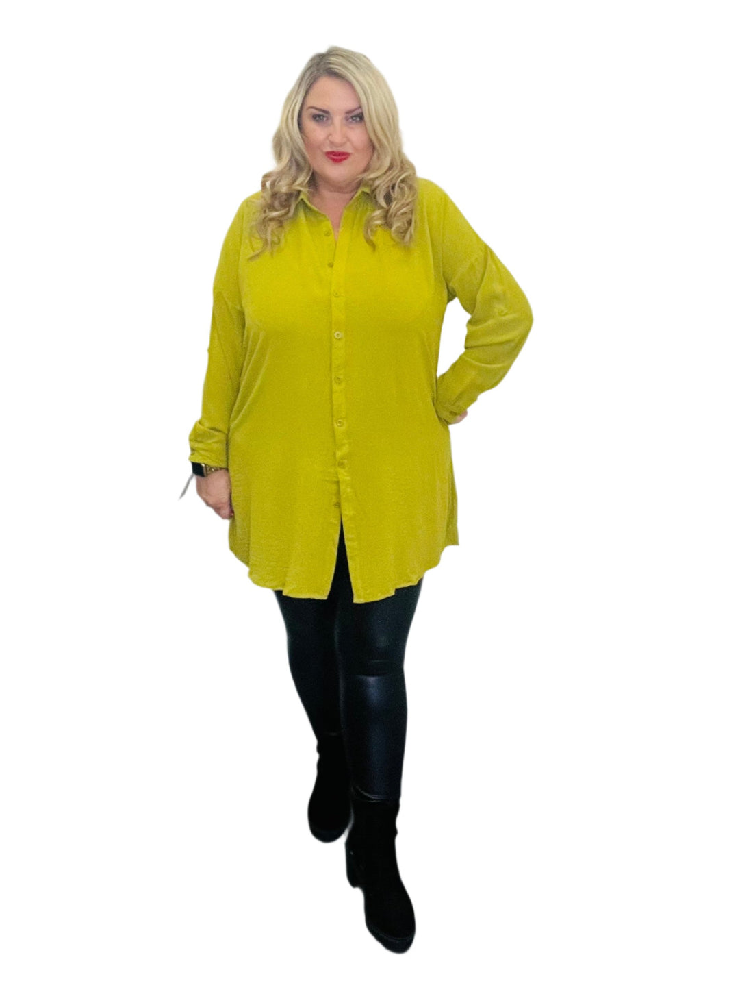 atlantic shirt olive green plus size leather look leggings