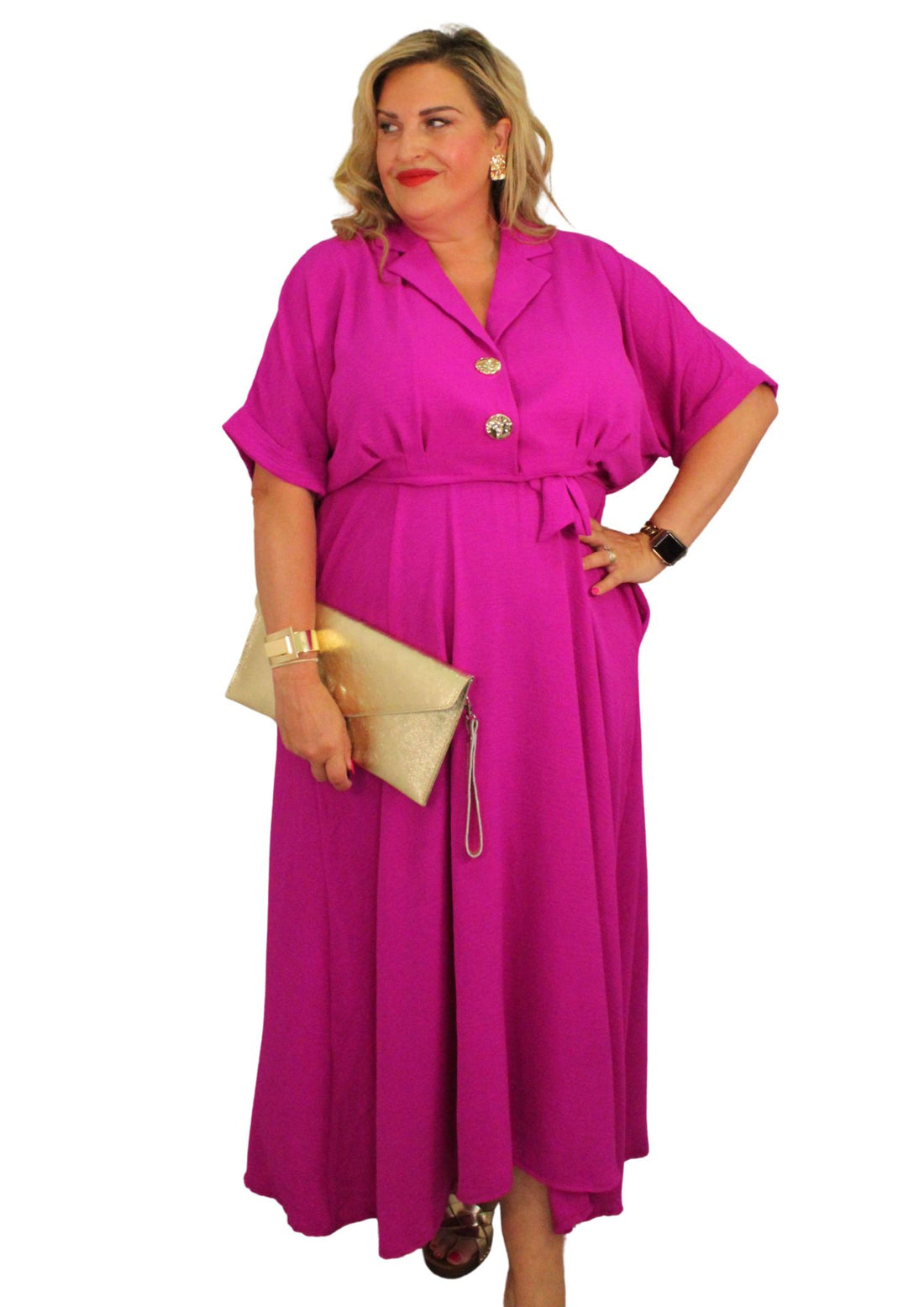 Blazer Style Shirt Dress Plain